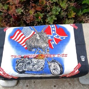 Vintage NOS Harley Davidson Buffalo THIS BREED NEVER DIES Bandana Motorcycle 21”